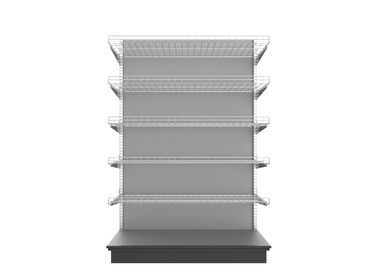 3 Sided End Cap w/Wire Shelves