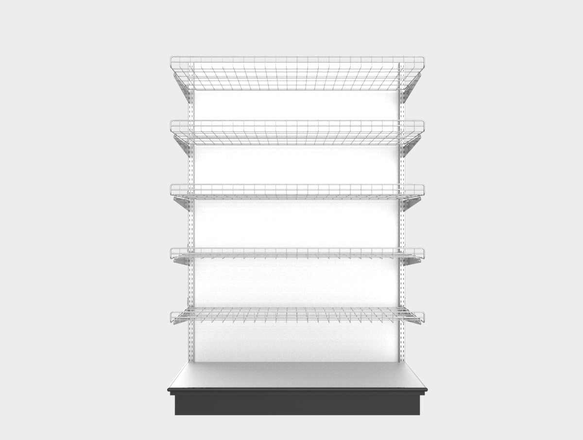 3 Sided End Cap w/Wire Shelves