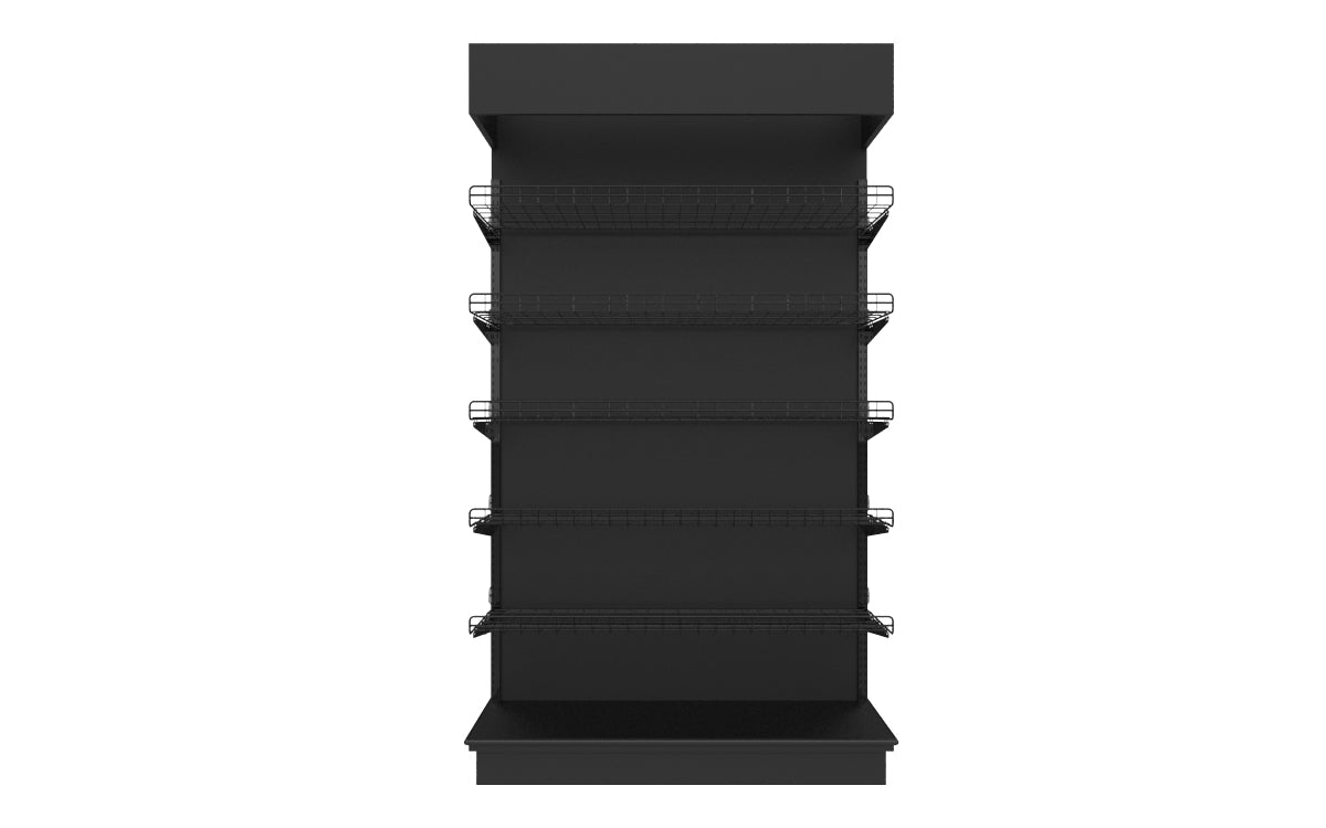 3 Sided End Cap w/Wire Shelves