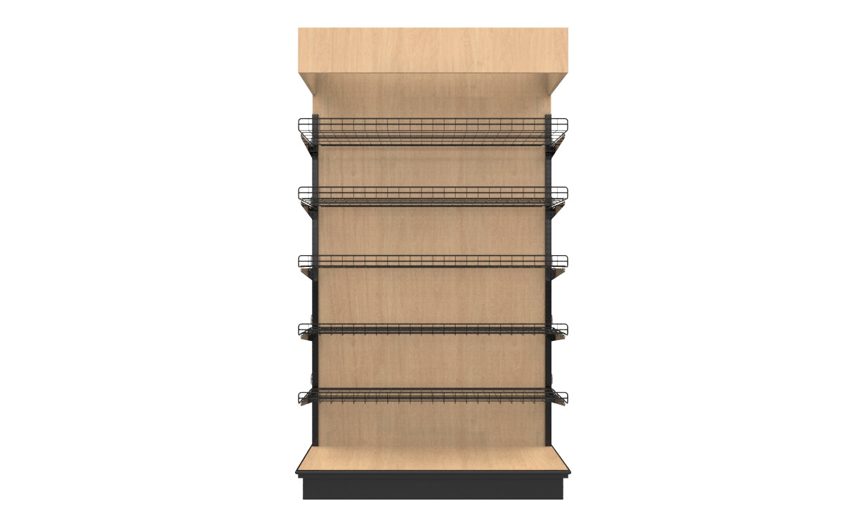 3 Sided End Cap w/Wire Shelves