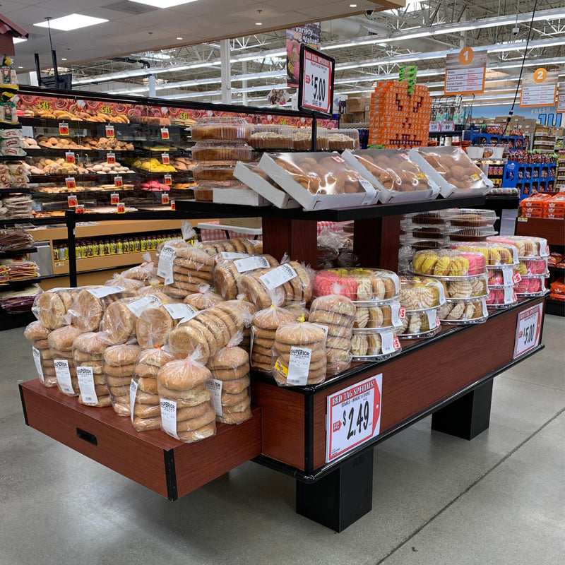 In-Store Custom Display Fixture holding baked goods
