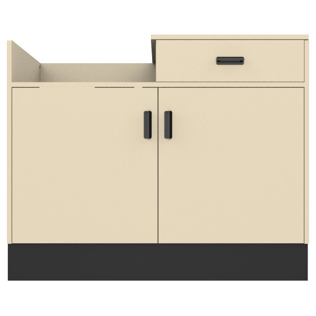 Deluxe Sales Counter w/ Register Bay & Slatwall