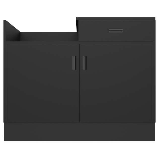 Deluxe Sales Counter w/ Register Bay & Slatwall