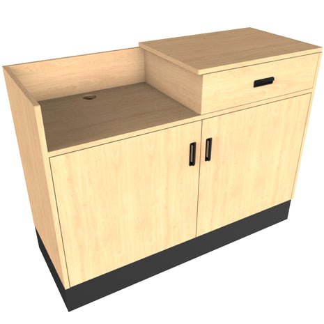 Deluxe Sales Counter w/ Register Bay & Slatwall