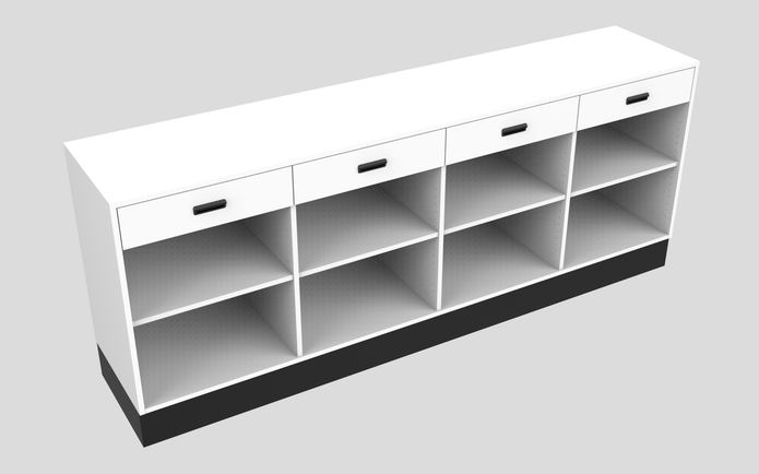 Sales Counter w/ Flat Top & Drawers