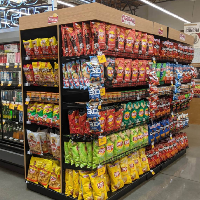 Wire end-cap display in Cardenas grocery store 