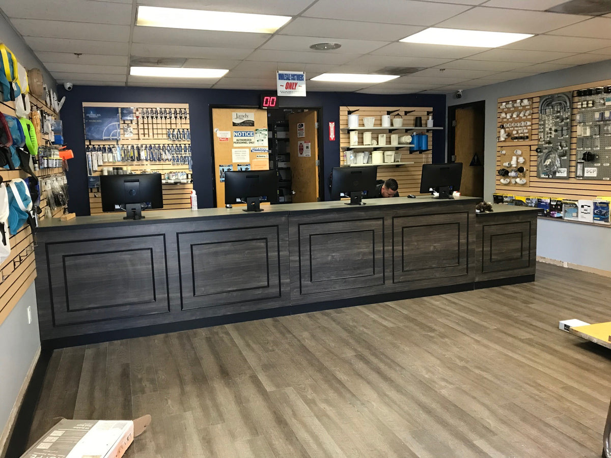 Custom Modern Sales Counter in a retail environment
