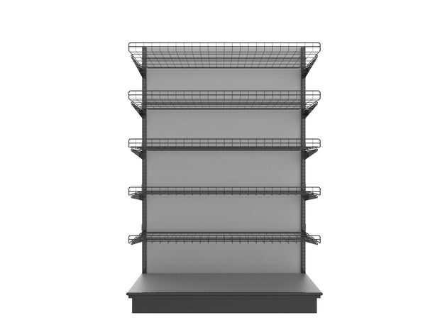 3 Sided End Cap w/Wire Shelves