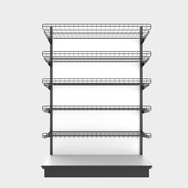 3 Sided End Cap w/Wire Shelves