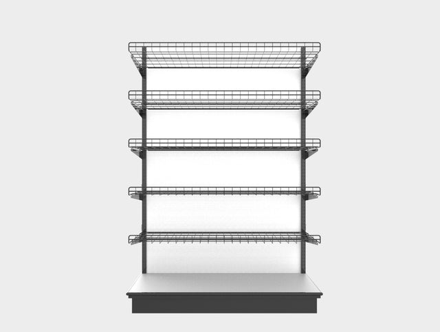 3 Sided End Cap w/Wire Shelves