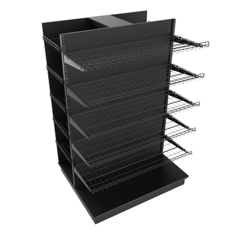 3 Sided End Cap w/Wire Shelves