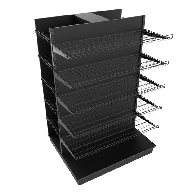 3 Sided End Cap w/Wire Shelves