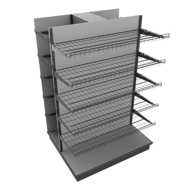 3 Sided End Cap w/Wire Shelves