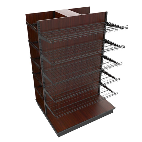 3 Sided End Cap w/Wire Shelves