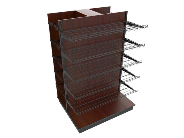 3 Sided End Cap w/Wire Shelves