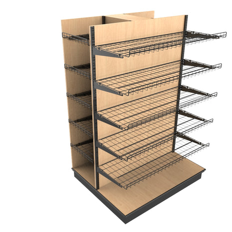 3 Sided End Cap w/Wire Shelves