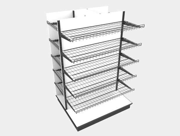 3 Sided End Cap w/Wire Shelves