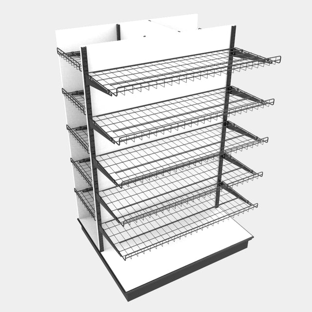 3 Sided End Cap w/Wire Shelves