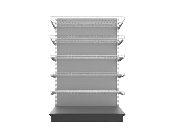 3 Sided End Cap w/Wire Shelves