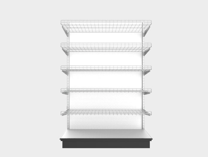 3 Sided End Cap w/Wire Shelves
