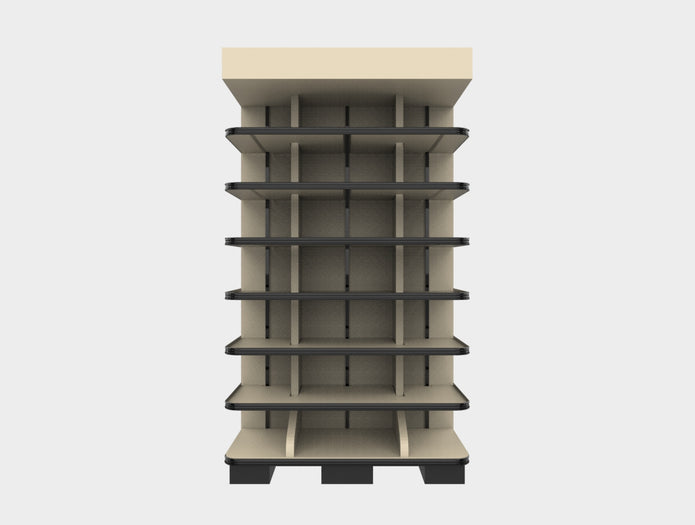 3 Sided End Cap w/Wood Shelves