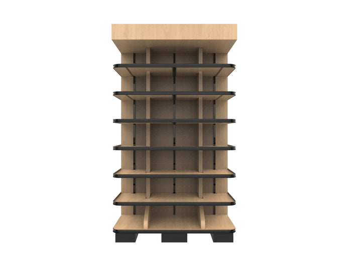 3 Sided End Cap w/Wood Shelves