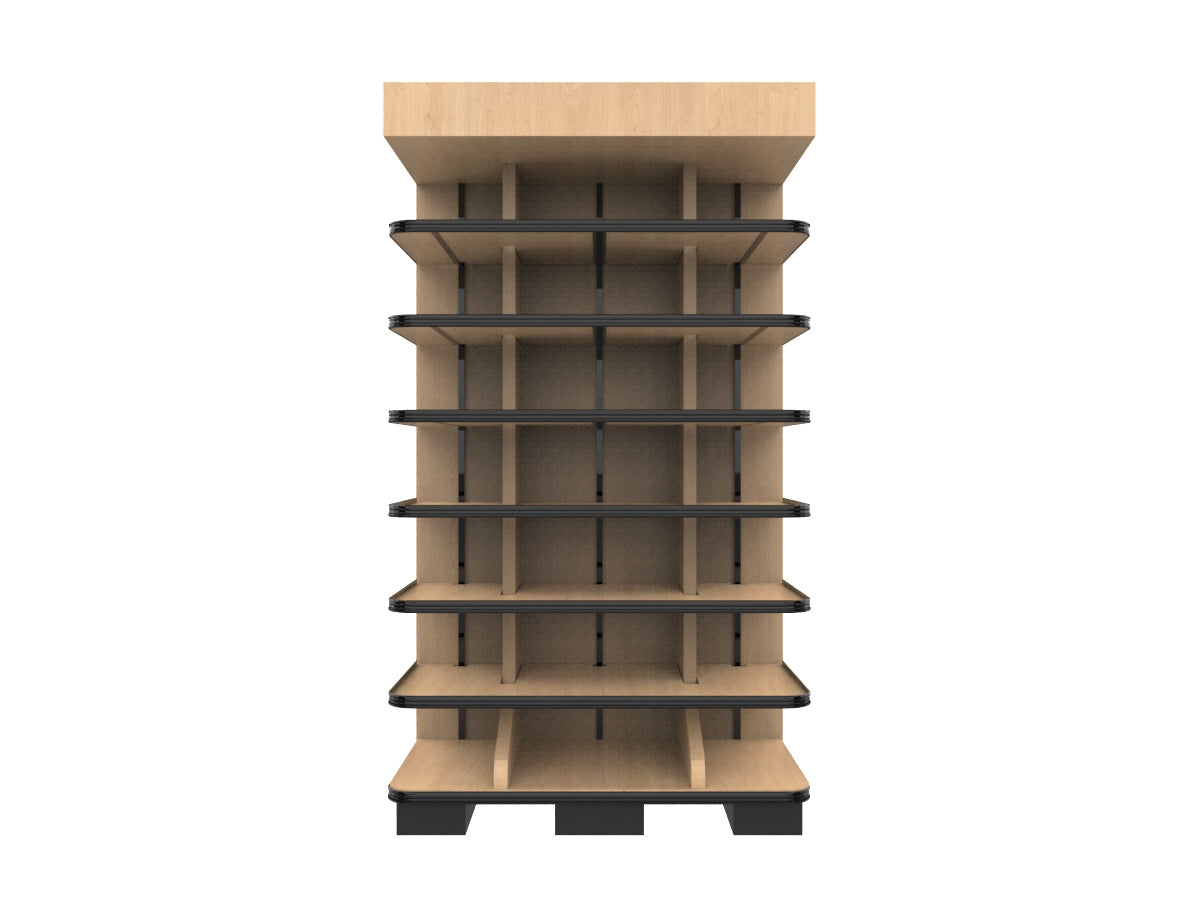 3 Sided End Cap w/Wood Shelves