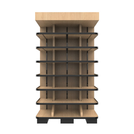 3 Sided End Cap w/Wood Shelves