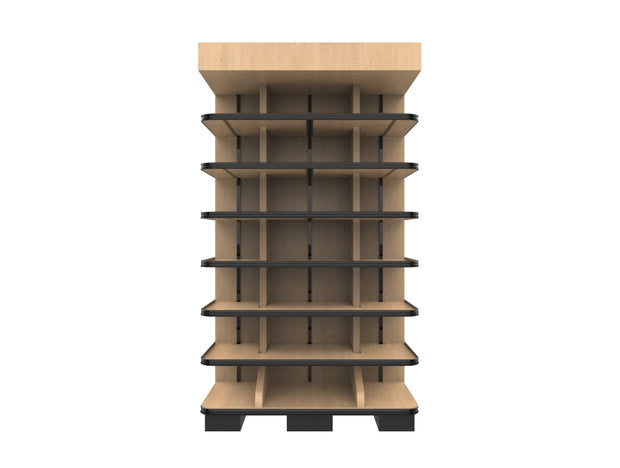 3 Sided End Cap w/Wood Shelves