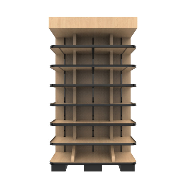 3 Sided End Cap w/Wood Shelves