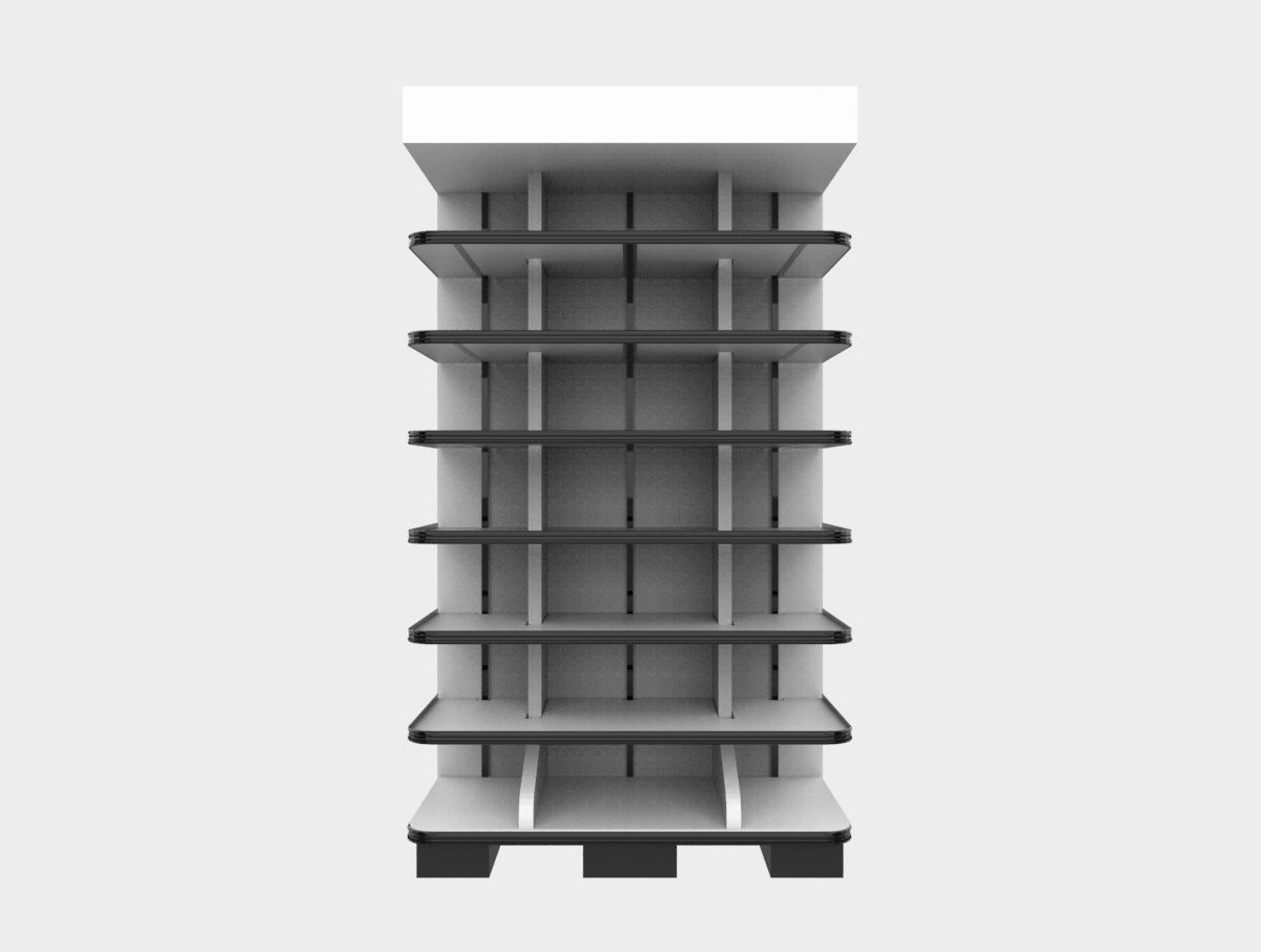 3 Sided End Cap w/Wood Shelves