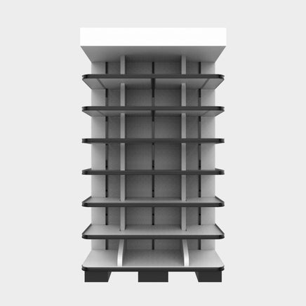 3 Sided End Cap w/Wood Shelves