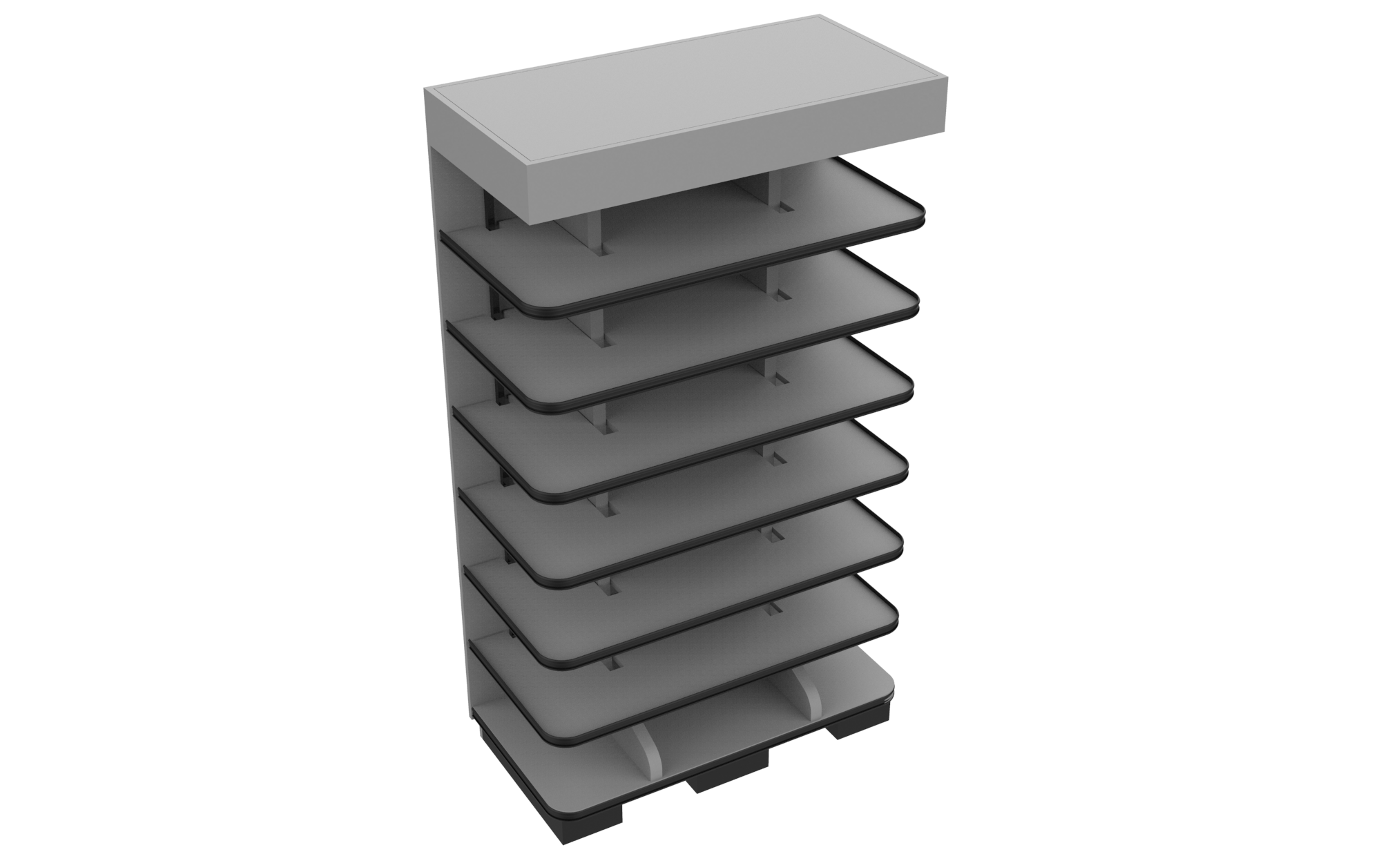 3 Sided End Cap w/Wood Shelves