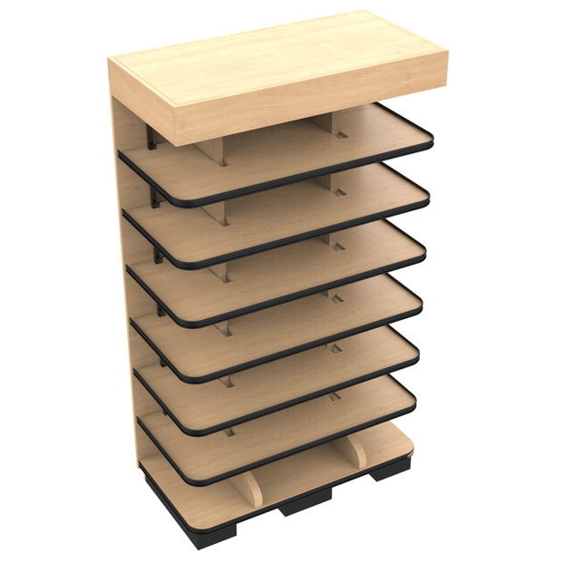 3 Sided End Cap w/Wood Shelves