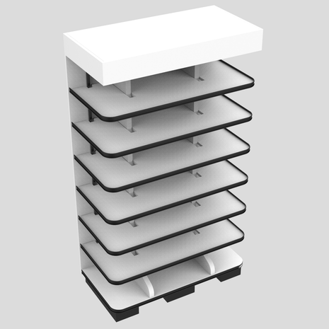 3 Sided End Cap w/Wood Shelves