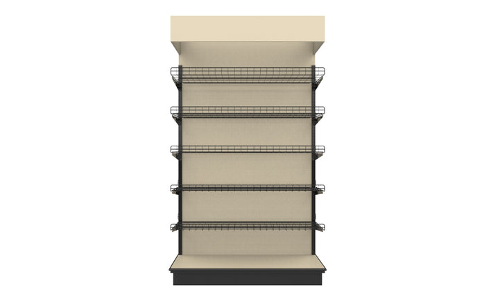 3 Sided End Cap w/Wire Shelves