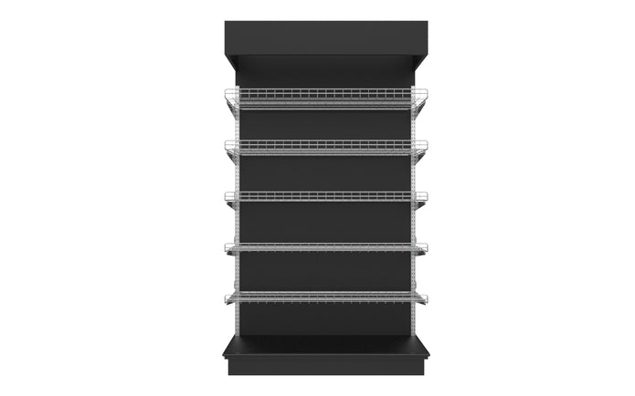 3 Sided End Cap w/Wire Shelves