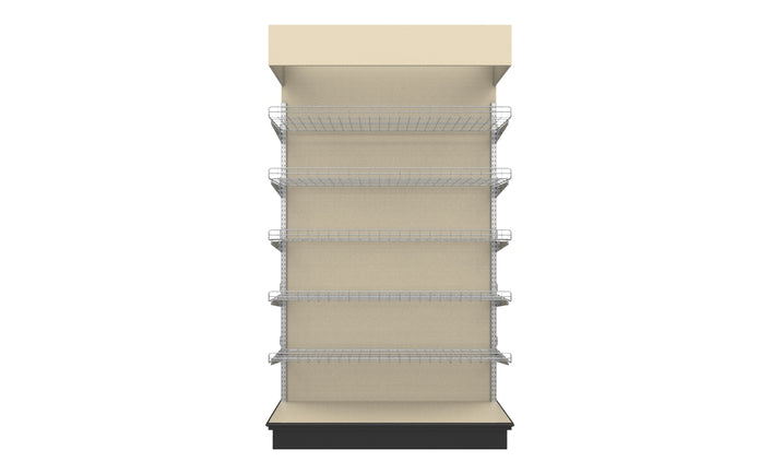 3 Sided End Cap w/Wire Shelves