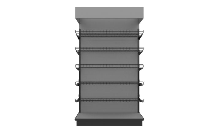 3 Sided End Cap w/Wire Shelves