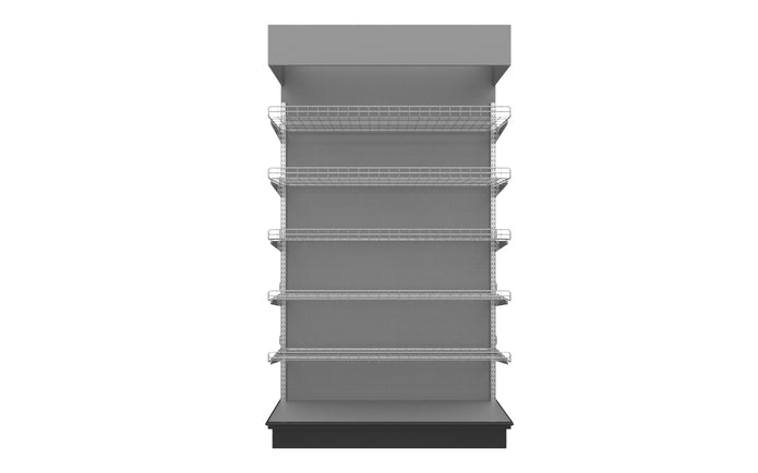 3 Sided End Cap w/Wire Shelves