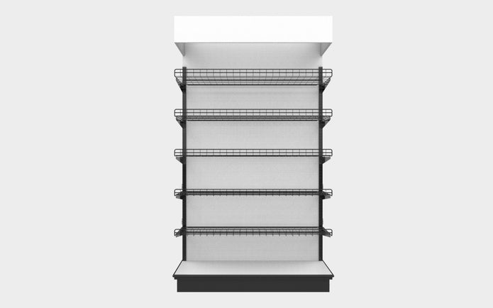 3 Sided End Cap w/Wire Shelves