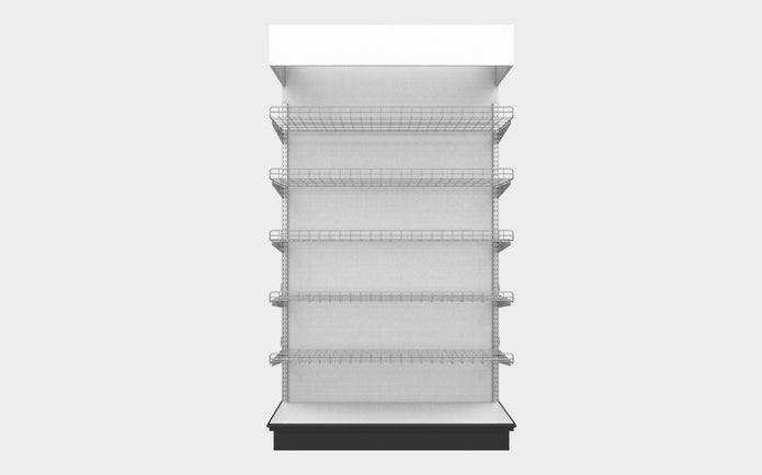 3 Sided End Cap w/Wire Shelves