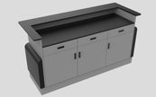 Sales Counter w/ Curved Back