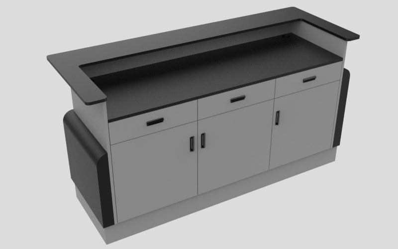 Sales Counter w/ Curved Back