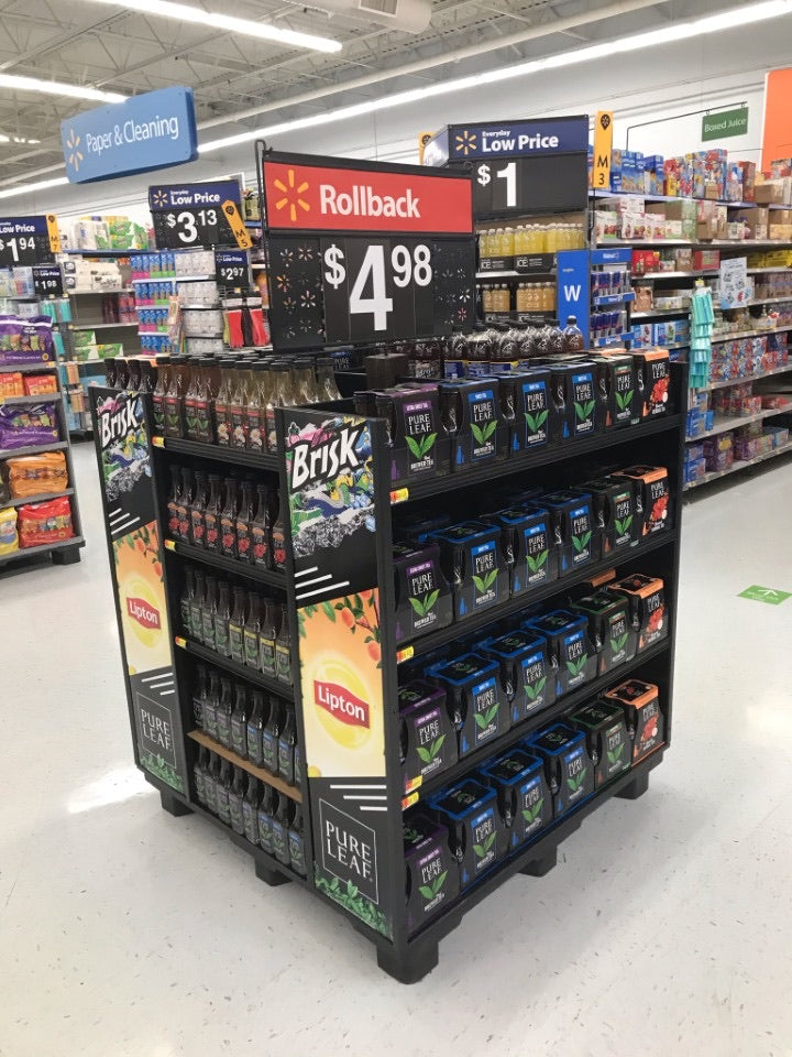 Custom island display in a retail environment with tea