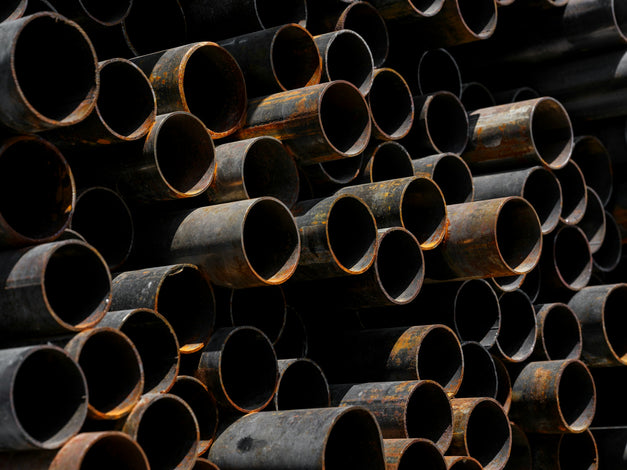 Closeup of metal tubing
