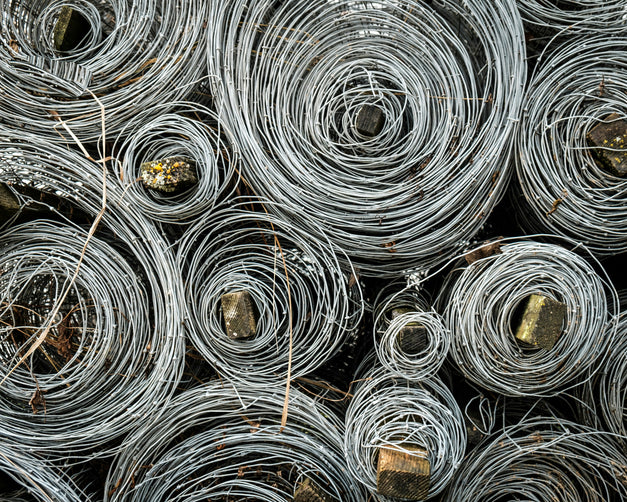 Closeup of coiled wire