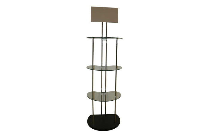 Contemporary Curved Glass Shelving Display