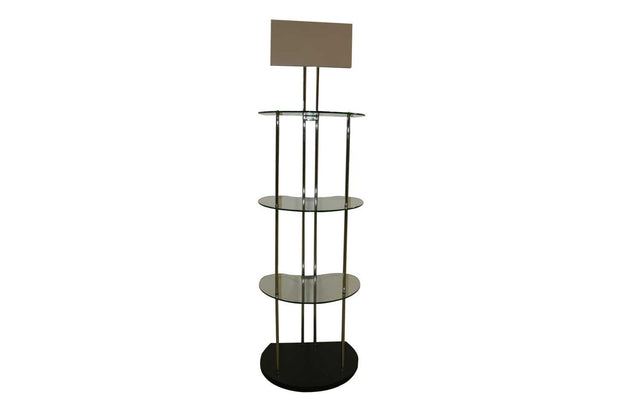 Contemporary Curved Glass Shelving Display