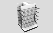 3 Sided End Cap w/Wire Shelves